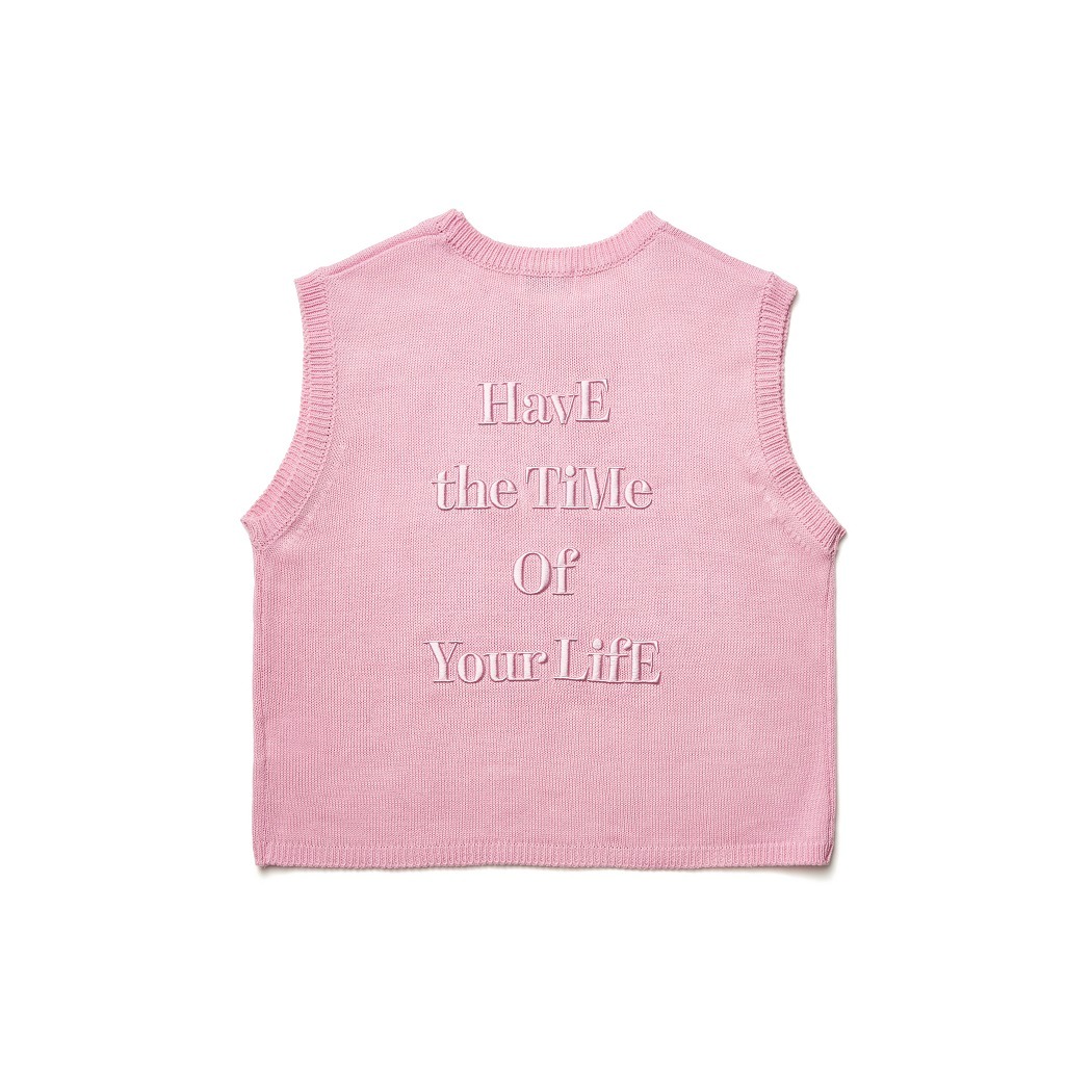 lettering vest Pink